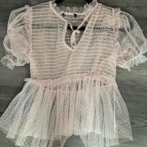 Forever21 sweet sheer babydoll top (Size M)